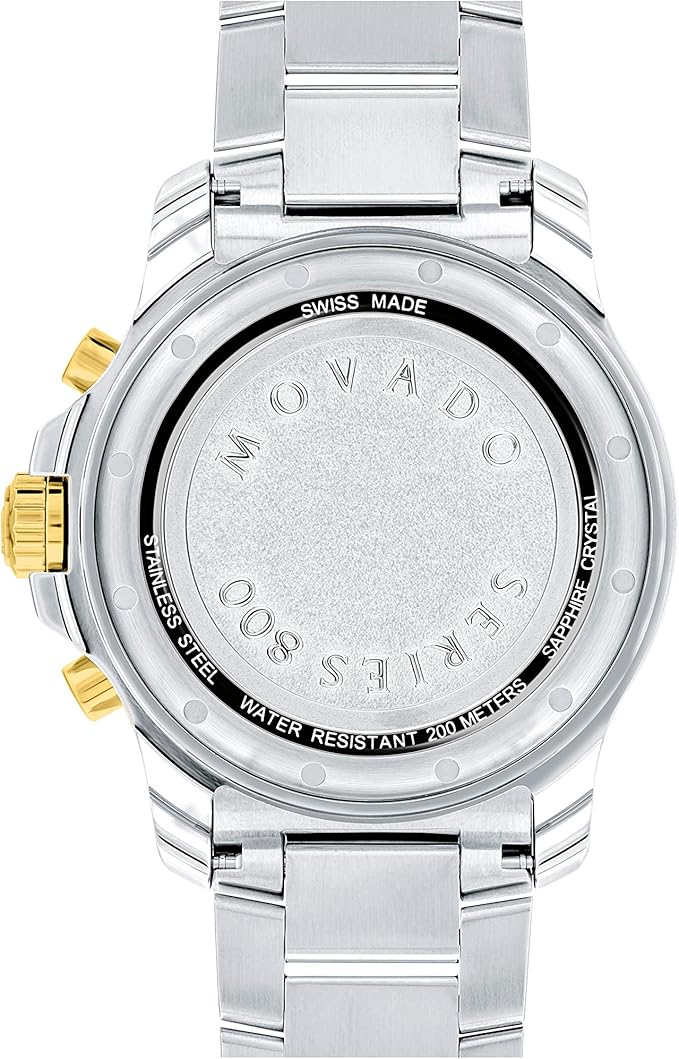 Movado Series 800 Men's Watch - Swiss Quartz Chronograph Movement, Stainless Steel Link Bracelet - 20 ATM Water Resistance - Luxury Fashion Timepiece for Him - 42mm